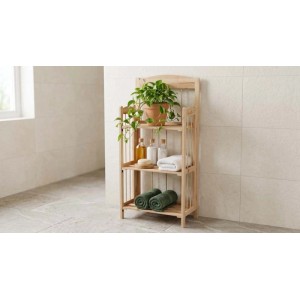 Scaffale in legno di abete 3 ripiani 44x23x92 cm