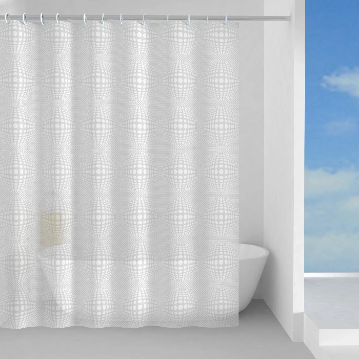 Barossa Design Tenda da doccia o fodera verde trasparente senza
