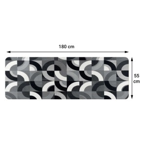 Tappeto cucina Full Quadro H505xL180 cm grigio