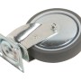 Rotella girevole con piastra, Ø 100 mm, portata 55 kg, pneumatico in gomma e cuscinetto liscio.