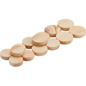 Tasselli in legno: dischi per riparazioni e bricolage LUX in dimensioni 15, 20 e 25 mm.