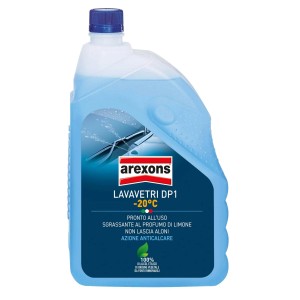 Liquido lavavetri Arexons, pronto all'uso fino a -20°C, profumo limone per una visione senza aloni.