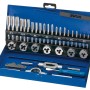 Set filiera e maschi LUX, 32 pezzi in custodia d'acciaio blu. Include maschi e filiere da M3 a M12.
