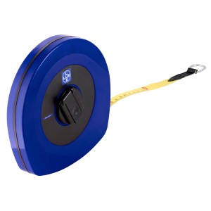 Rotella metrica lunga LUX Comfort, 30 m, custodia blu, nastro giallo. Per misurazioni precise.