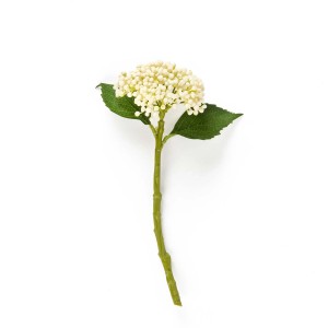 Ortensia finta in boccioli in plastica H32 cm bianco