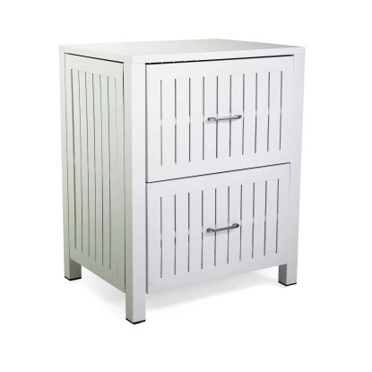 Mobiletto in alluminio 2 cassetti bianco 70x54,5x90 cm