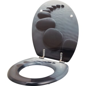 OBI Sedile WC Comala II con motivo a pietra e chiusura rallentata.
