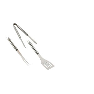 Set utensili barbecue t.b.t.: spatola, pinza e forchetta in acciaio inox.