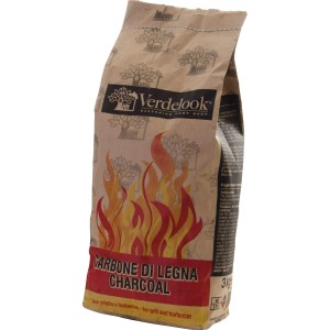 Carbone di legna Verdelook in sacco da 3kg per grill & BBQ.