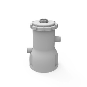 t.b.t. per piscine fuori terra, alloggiamento grigio con connessioni.