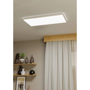 Plafoniera LED rettangolare bianca Eglo Rovito (30x57cm) a soffitto. Lampada da soffitto moderna per soggiorno.