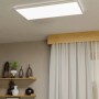 Plafoniera LED rettangolare bianca Eglo Rovito (30x57cm) a soffitto. Lampada da soffitto moderna per soggiorno.