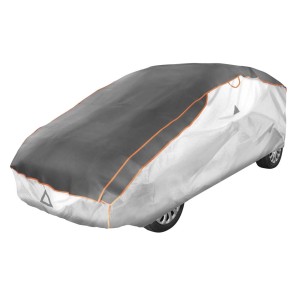 Copriauto grigio per la protezione dal gelo e dalle intemperie.
