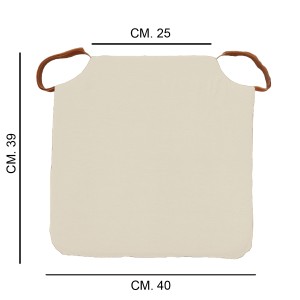 Cuscino sedia t.b.t. beige con lacci marroni, dimensioni 40x39 cm.