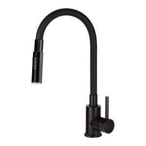 Rubinetto da cucina con bocca elastica 2 getti Idrostile nero