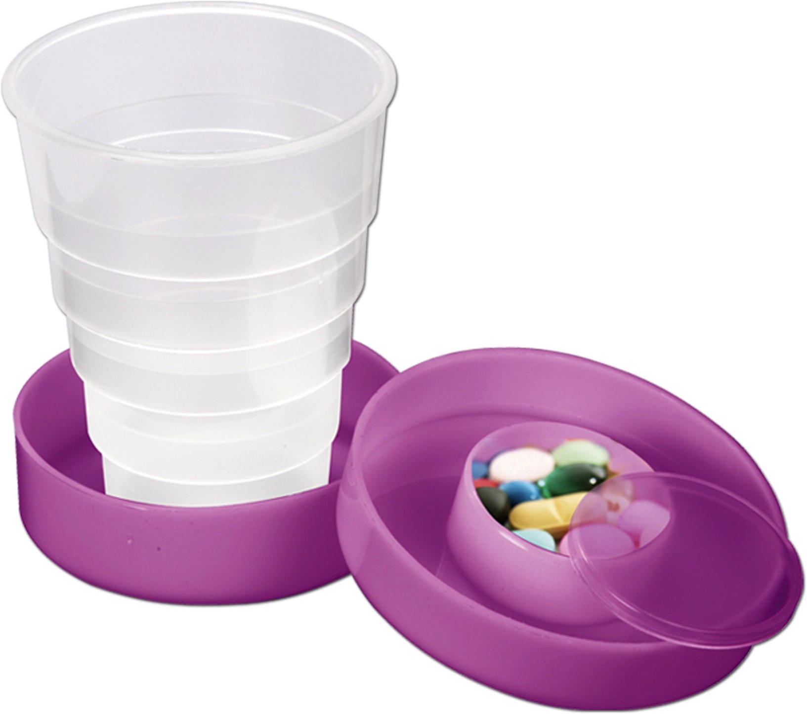 4 Bicchieri Pieghevoli Da Viaggio In Silicone 250ml - Portatili Con Coperchio, Per Campeggio E Picnic - Foto 3