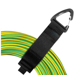 Fascette a strappo con moschettone L40xH3,8 cm nero 2 pz