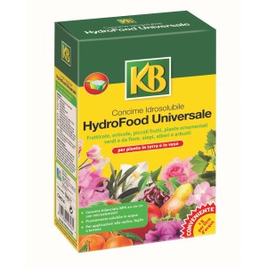 Concime NPK HydroFood Universale per piante da giardino in scatola.