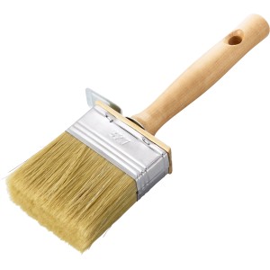Pennello da imbianchino LUX, 7x3 cm, con manico in legno e setole chiare per pitture e vernici.