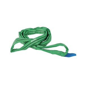Fascia di sollevamento verde t.b.t. per sollevare in sicurezza carichi pesanti.
