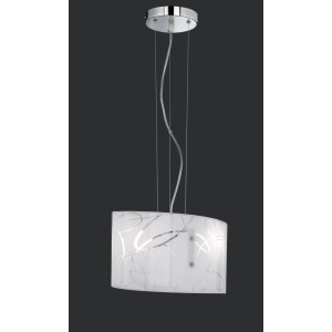 Lampada a sospensione moderna t.b.t. con paralume bianco e dettagli argentati per un'illuminazione elegante.