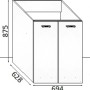 Schizzo di un mobile bagno t.b.t. con dimensioni.