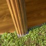 Dettaglio piscina Pacific con effetto legno: Palo di supporto e parete della piscina in giardino.
