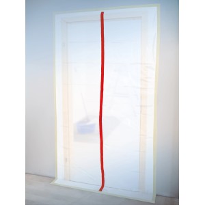 Porta antipolvere LUX 2,2x1,2m: Porta in tessuto non tessuto con cerniera per proteggere dalla polvere durante i lavori di ristrutturazione.
