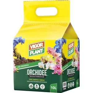 Sacco di terriccio per orchidee Vigor Plant, 10L, adatto per epifite e orchidee terrestri.