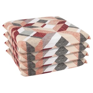 Set cuscini copri sedia sfoderabili 4 pz rosso