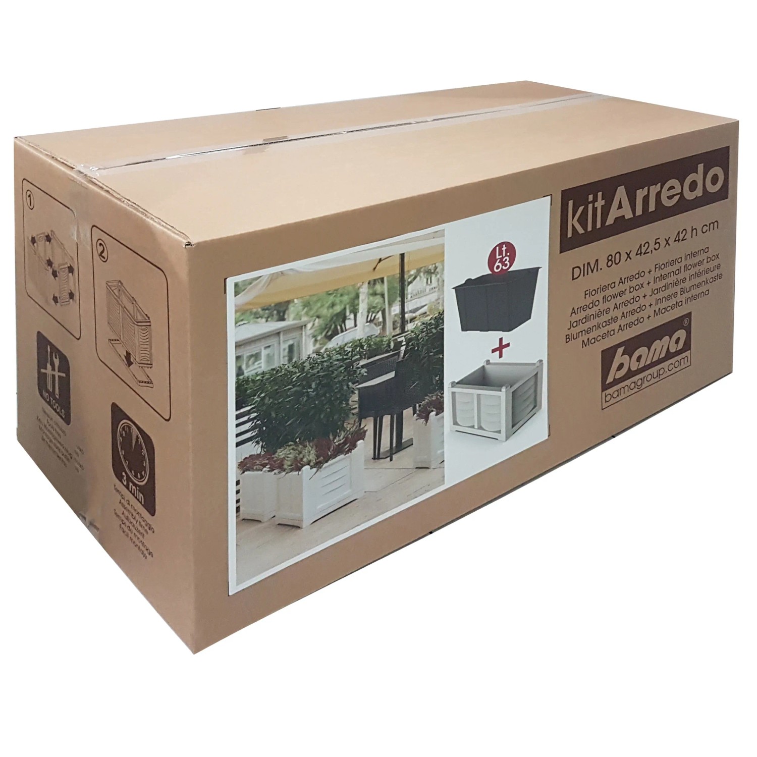 Confezione di un set di fioriere da esterno t.b.t.