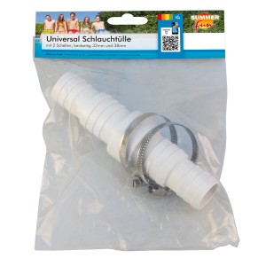 Raccordo universale per tubo Summer Fun con 2 fascette per tubo piscina 32/38mm.