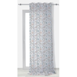 Tenda in tessuto t.b.t. con motivo a mongolfiera davanti alla finestra.