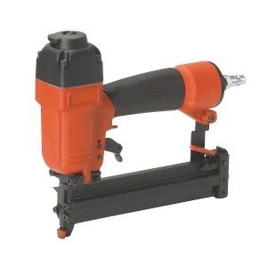 LUX Chiodatrice/cucitrice pneumatica combinata, arancio/nero, con accessori.