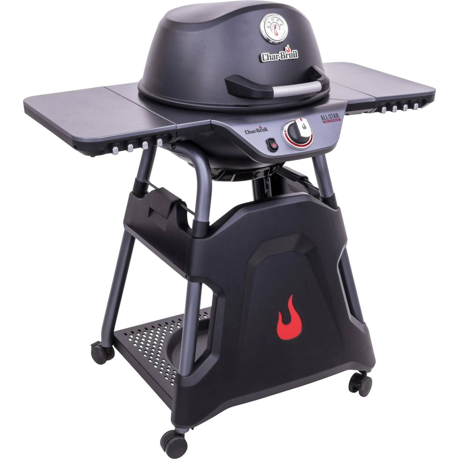 Barbecue a gas Char Broil All Star 120 B Gas ruote e ripiano laterale nero