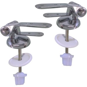 Set di fissaggio per sedile WC, cromato, per il montaggio di sedili WC.