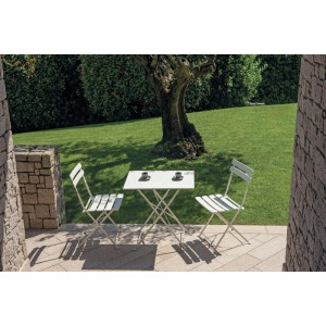 Tavolo da giardino pieghevole rettang Bistrò in ferro avorio 50x70 cm
