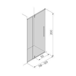 Porta doccia Pivot Slim 118-120x200 cm oro spazzolato