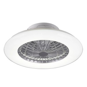 Plafoniera LED bianca Stralsund con ventilatore, Ø 50 cm. Plafoniera con illuminazione dimmerabile.