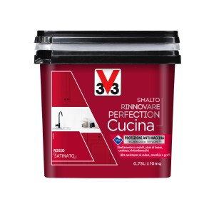 Smalto per cucina rosso t.b.t. per mobili e piani di lavoro, 0.75L.