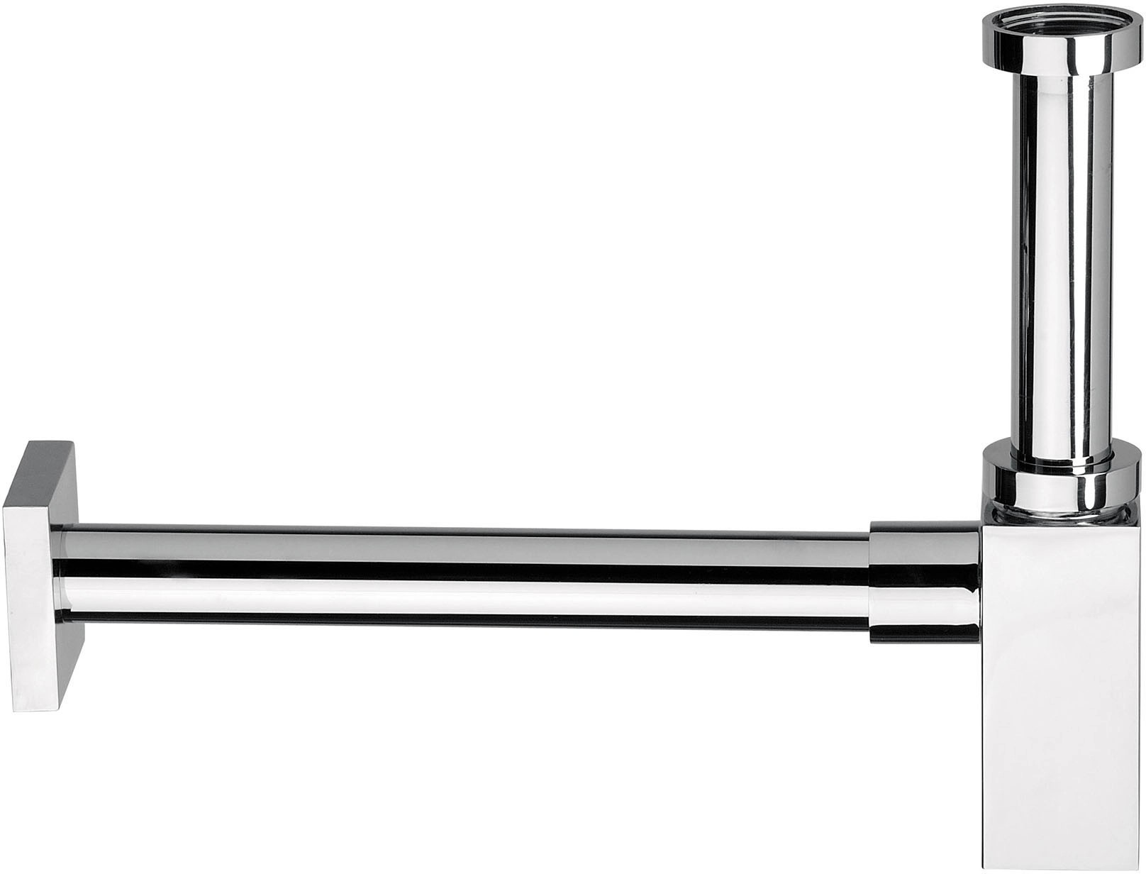 Sifone Per Lavabo 1 1/4" Minimal - Design Quadro In Ottone Cromato - A Vista - Foto 7