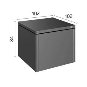 Compostiera Biohort MonAmi, grigio scuro, 84x102x102 cm. Robusto contenitore per compost con coperchio, 725 L.