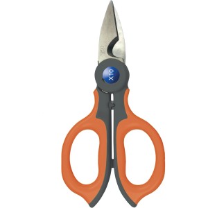 Forbici da elettricista t.b.t. con manici arancioni.
