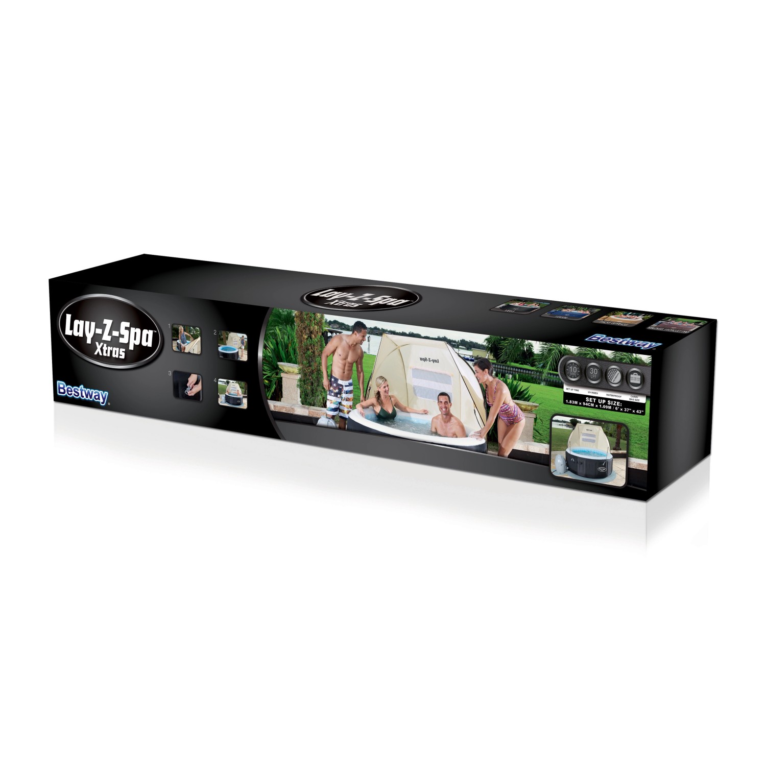 Confezione del parasole Bestway LAY-Z-SPA Xtras, adatto a quasi tutti i modelli LAY-Z-SPA.