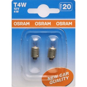 Lampadine di segnalazione Osram T4W, confezione da 2 per auto. Lampadina di ricambio originale di qualità OEM.
