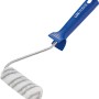 Rullo per dispersione LUX, 10 cm, pelo corto in poliestere, con manico blu. Ideale per superfici lisce.