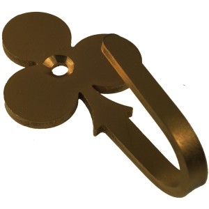 Gancio per tenda color oro a forma di quadrifoglio per fissare i tessuti.