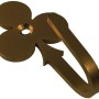 Gancio per tenda color oro a forma di quadrifoglio per fissare i tessuti.