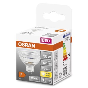 Lampadina LED GU5.3 OSRAM nella confezione, bianco caldo, 6.5W, 12V.
