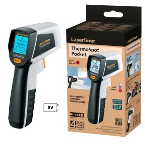 Termometro a infrarossi Laserliner ThermoSpot Pocket per la misurazione della temperatura senza contatto.